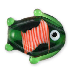 Beads, 19mmx15mm, Glass Fish Fancy, DARK GREEN