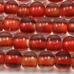 8mm Round Colourlined - Red