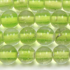 Beads, Glass Beads, 8mm Round Colourlined, CHARTREUSE