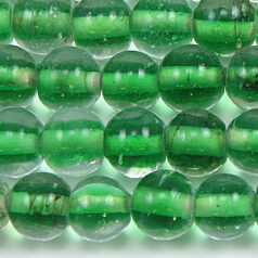 Beads, Glass Beads, 8mm Round Colourlined, EMERALD