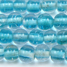 Beads, Glass Beads, 8mm Round Colourlined, TEAL BLUE