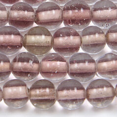 Beads, Glass Beads, 8mm Round Colourlined, AMETHYST