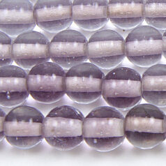 Beads, Glass Beads, 8mm Round Colourlined, VIOLET