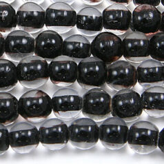 Beads, 6mm Round Colourlined, BLACK