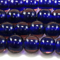 Beads, Glass Beads,  10mm Round Colourlined, PURPLE/BLUE