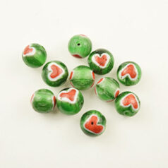 7mm Round Heart - Green