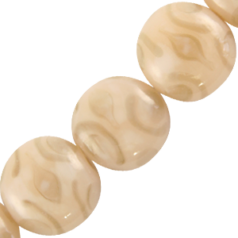 Beads, Glass Beads, 17x10mm - Disc Hole size: 1.5mm - Beige