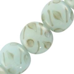 Beads, Glass Beads, 17x10mm - Disc Hole size: 1.5mm -  Pale Blue