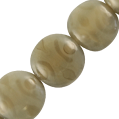 Beads, Glass Beads, 17x10mm - Disc Hole size: 1.5mm - Brown