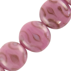Beads, Glass Beads, 17x10mm - Disc Hole size: 1.5mm - Fuchsia