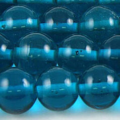 Beads 12mm Round Transparent, TEAL