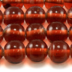 Beads, 10mm Round Transparent, AMBER