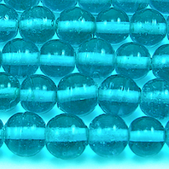 Beads, 10mm Round Transparent, LIGHT BLUE AQUA