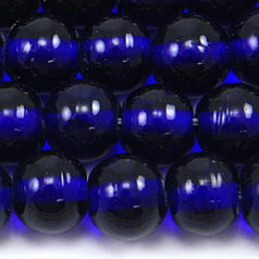Beads, 10mm Round Transparent, DARK SAPPHIRE