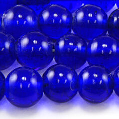 Beads, 10mm Round Transparent, ROYAL BLUE