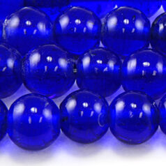 Beads, 10mm Round Transparent, ROYAL BLUE