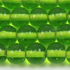 Beads, 10mm Round Transparent, CHARTREUSE