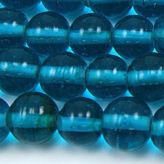 Beads, 10mm Round Transparent, TEAL