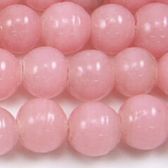 Beads, 10mm Round Transparent, PINK OPAL