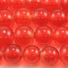 Beads, 8mm Round Transparent, LIGHT RED