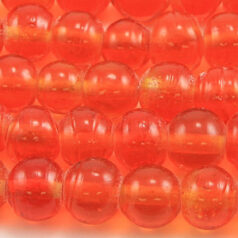 Beads, 8mm Round Transparent, ORANGE