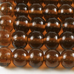 Beads, 8mm Round Transparent, AMBER