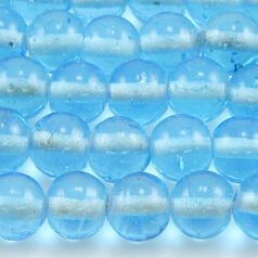 Beads, 8mm Round Transparent, LIGHT BLUE AQUA