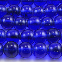 Beads, 8mm Round Transparent, DARK SAPPHIRE