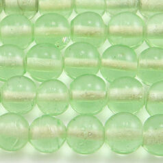 Beads, 8mm Round Transparent, PALE GREEN