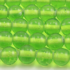 Beads, 8mm Round Transparent, CHARTREUSE