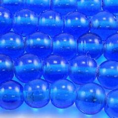 Beads, 8mm Round Transparent, DARK BLUE AQUA