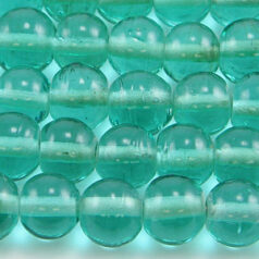 Beads, 8mm Round Transparent, LIGHT GREEN AQUA