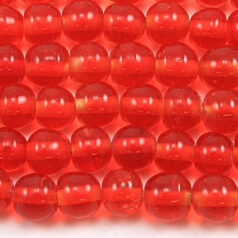 Beads, 6mm Round Transparent, LIGHT RED