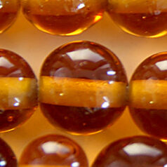 6mm Round Transparent - Amber