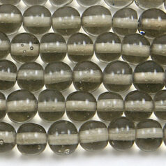Beads, 6mm Round Transparent, GREY
