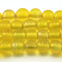 Beads, 6mm Round Transparent, YELLOW