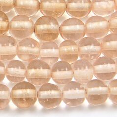 Beads, 6mm Round Transparent, ROSALINE