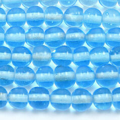 Beads, 6mm Round Transparent, LIGHT SAPPHIRE