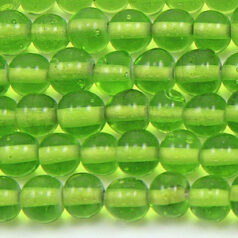 Beads, 6mm Round Transparent, CHARTREUSE
