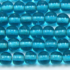 Beads, 6mm Round Transparent, TEAL
