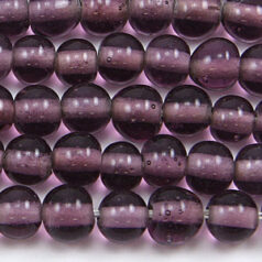 Beads, 6mm Round Transparent, VIOLET
