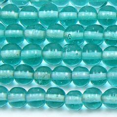 Beads, 6mm Round Transparent, LIGHT GREEN AQUA