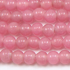 Beads, 6mm Round Transparent, PINK OPAL