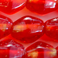 Beads, 6x8mm Diamond Bicone, RED