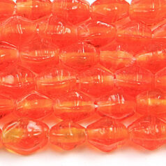 Beads, 6x8mm Diamond Bicone, BURNT ORANGE