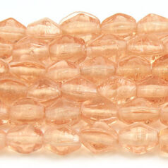 Beads, 6x8mm Diamond Bicone, DUSTY ROSE