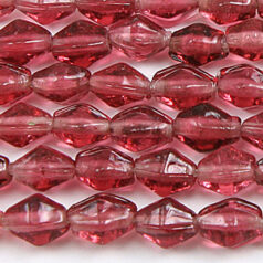 Beads, 6x8mm Diamond Bicone, ROSE