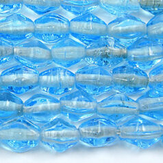 Beads, 6x8mm Diamond Bicone, LIGHT SAPPHIRE