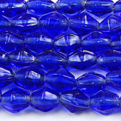 Beads, 6x8mm Diamond Bicone, DARK SAPPHIRE