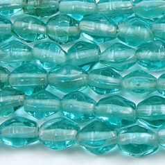 Beads, 6x8mm Diamond Bicone, LIGHT GREEN AQUA